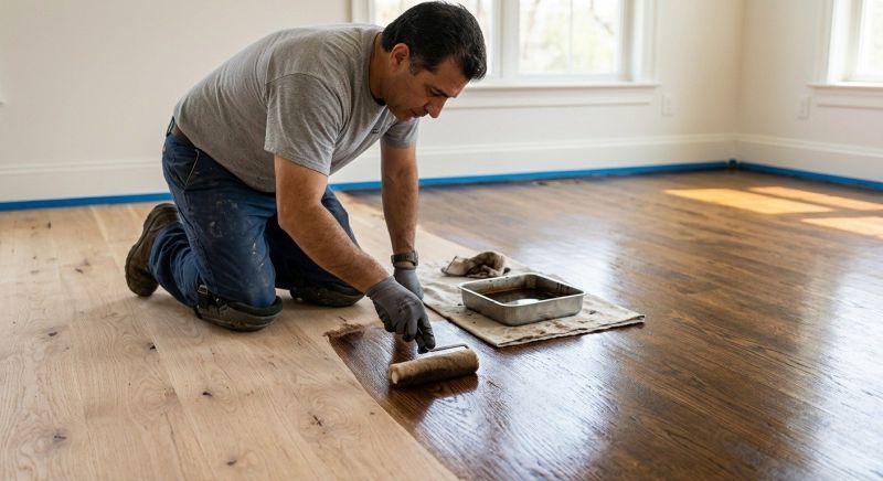 Maple Floor Staining in Olathe, KS