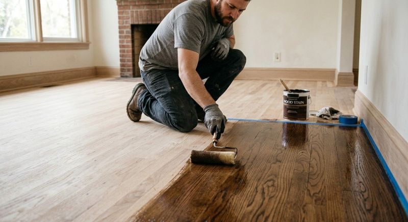 Maple Floor Staining in Olathe, KS