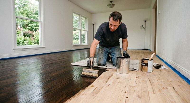 Maple Floor Staining in Olathe, KS