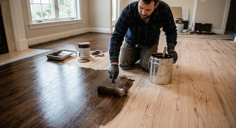 Maple Floor Staining in Olathe, KS