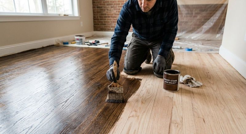 Walnut Floor Staining in Olathe, KS